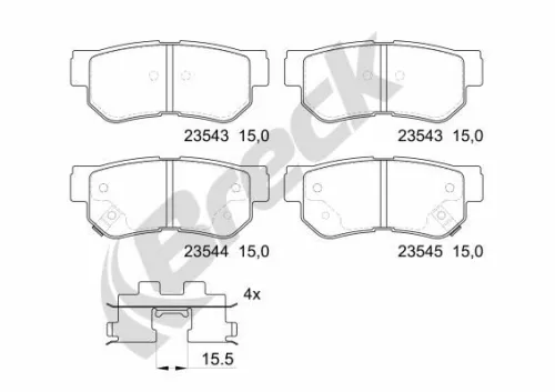 Brake Pad Set, disc brake BRECK 23543 00 704 10)
