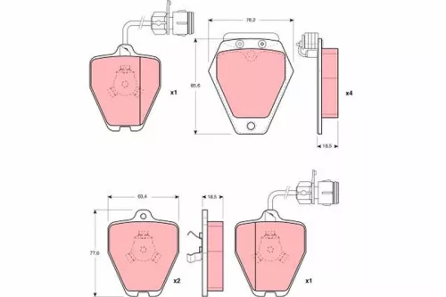 Brake Pad Set, disc brake TRW GDB1162)