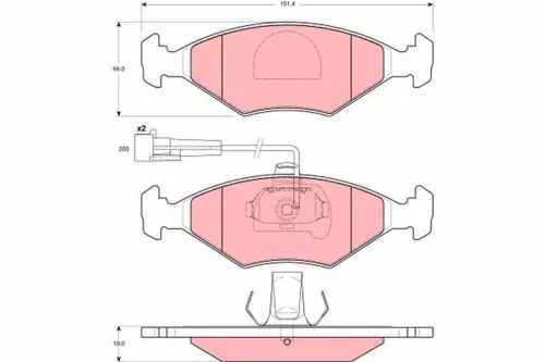 Brake Pad Set, disc brake TRW GDB1393)