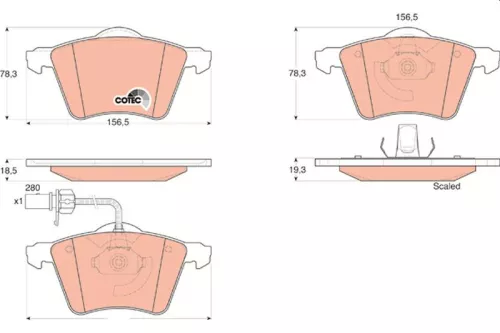 Brake Pad Set, disc brake TRW GDB1538)