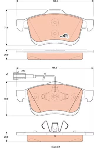 Brake Pad Set, disc brake TRW GDB1865)