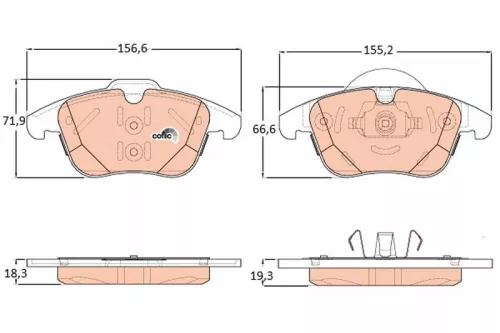 Brake Pad Set, disc brake TRW GDB1925)