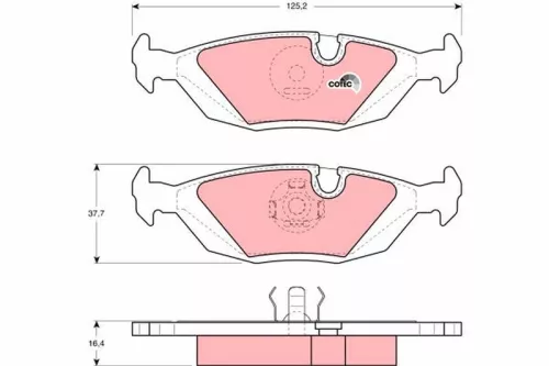 Brake Pad Set, disc brake TRW GDB299)