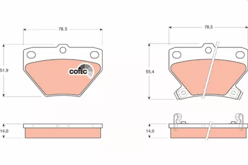 Brake Pad Set, disc brake TRW GDB3243)