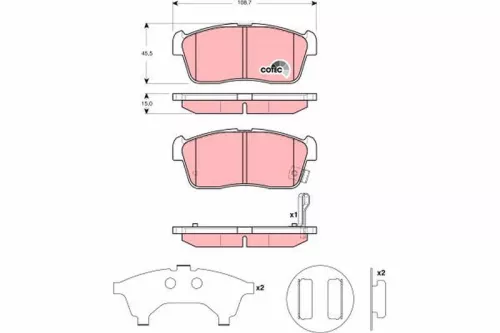 Brake Pad Set, disc brake TRW GDB3276)