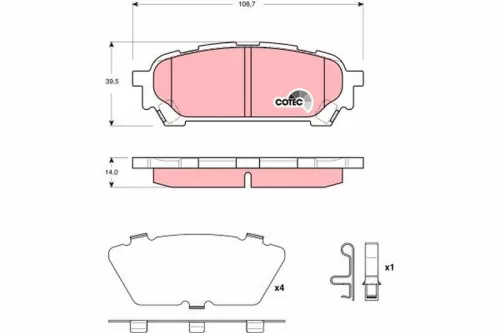 Brake Pad Set, disc brake TRW GDB3395)
