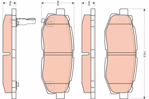Brake Pad Set, disc brake TRW GDB3442)