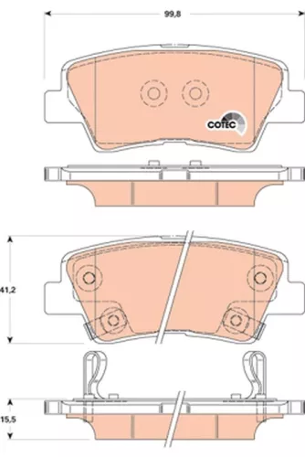 Brake Pad Set, disc brake TRW GDB3494)