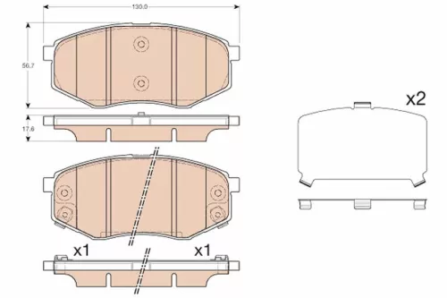 Brake Pad Set, disc brake TRW GDB3553)
