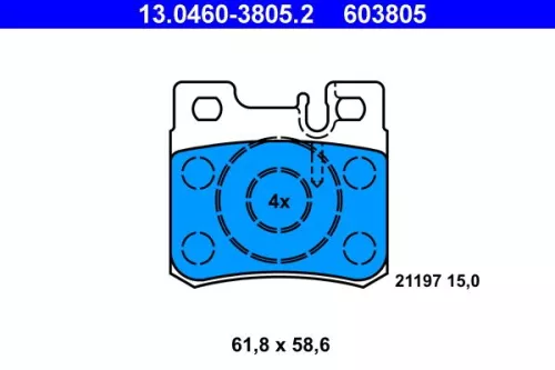 Brake Pad Set, disc brake ATE 13.0460-3805.2)