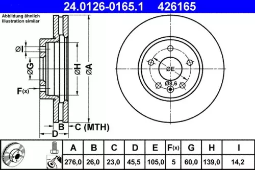 Brake Disc ATE 24.0126-0165.1)