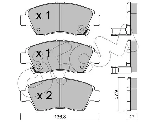 Brake Pad Set, disc brake HANS 822-175-0)