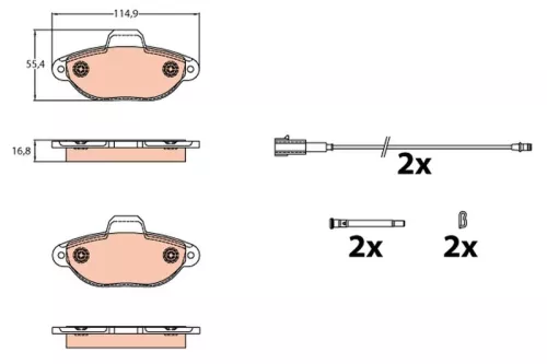 Brake Pad Set, disc brake TRW GDB2141)