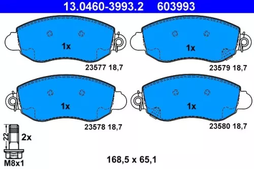 Brake Pad Set, disc brake ATE 13.0460-3993.2)