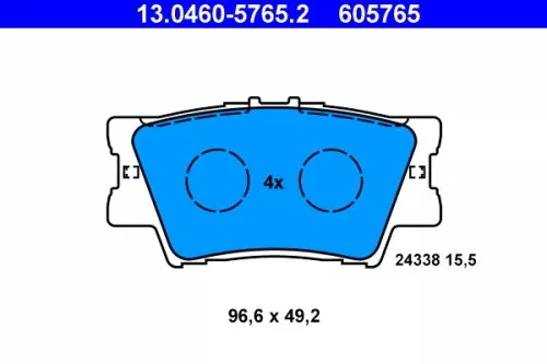 Brake Pad Set, disc brake ATE 13.0460-5765.2)