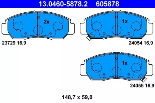Brake Pad Set, disc brake ATE 13.0460-5878.2)