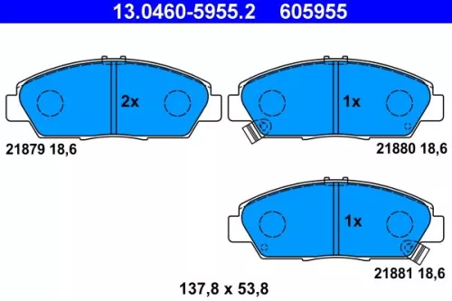 Brake Pad Set, disc brake ATE 13.0460-5955.2)
