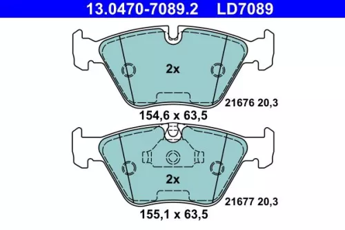 Brake Pad Set, disc brake ATE 13.0470-7089.2)