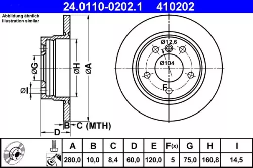 Brake Disc ATE 24.0110-0202.1)