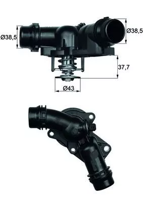 Thermostat, coolant MAHLE TM 13 97)