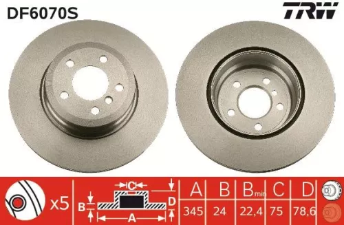 Brake Disc TRW DF6070S)