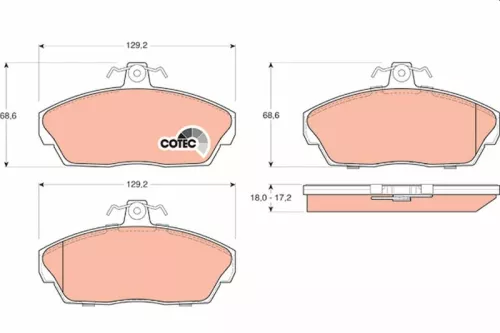 Brake Pad Set, disc brake TRW GDB1319)