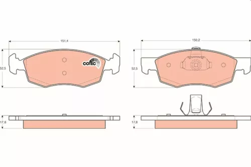 Brake Pad Set, disc brake TRW GDB1588)