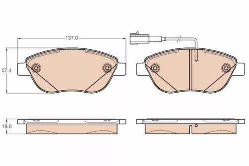 Brake Pad Set, disc brake TRW GDB2001)