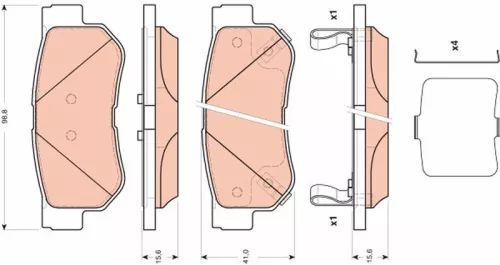 Brake Pad Set, disc brake TRW GDB3432)