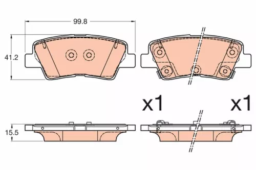 Brake Pad Set, disc brake TRW GDB3594)