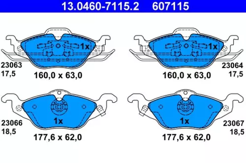 Brake Pad Set, disc brake ATE 13.0460-7115.2)