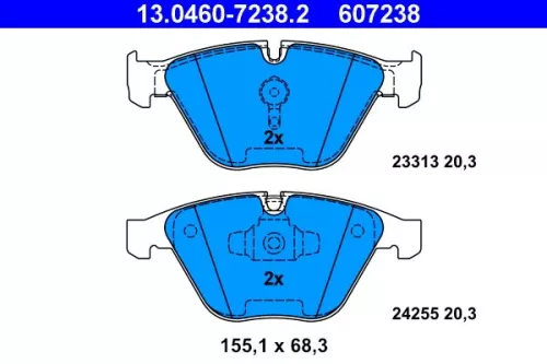 Brake Pad Set, disc brake ATE 13.0460-7238.2)