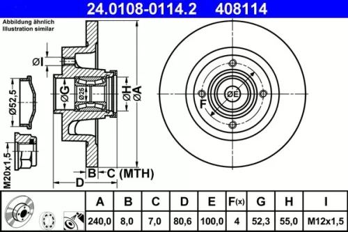 Brake Disc ATE 24.0108-0114.2)