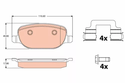 Brake Pad Set, disc brake TRW GDB2129)