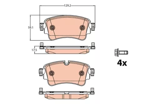 Brake Pad Set, disc brake TRW GDB2132)