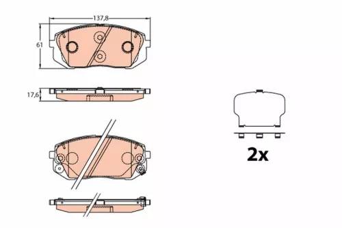 Brake Pad Set, disc brake TRW GDB3640)