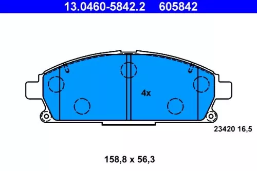 Brake Pad Set, disc brake ATE 13.0460-5842.2)