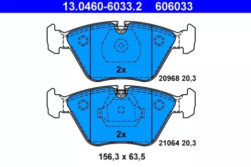 Brake Pad Set, disc brake ATE 13.0460-6033.2)