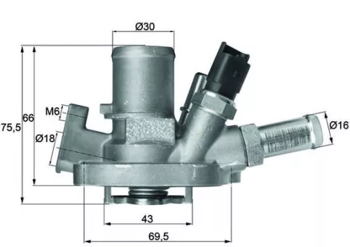 Thermostat, coolant MAHLE TI 151 80)