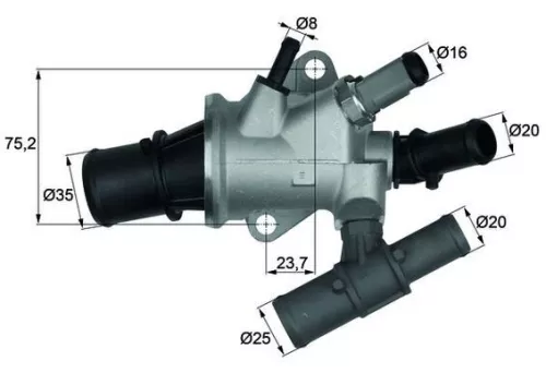 Thermostat, coolant MAHLE TI 168 88)