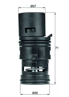 Thermostat, oil cooling MAHLE TO 7 80)