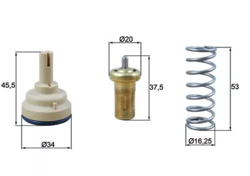 Thermostat, coolant MAHLE TX 181 95D)