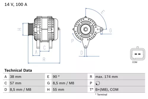 Alternator BOSCH 0 986 083 200)