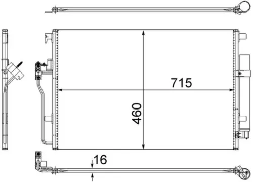 Condenser, air conditioning MAHLE AC 553 001S)