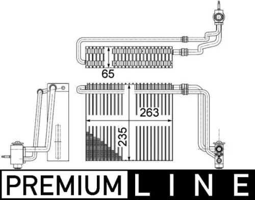 Evaporator, air conditioning MAHLE AE 107 000P)
