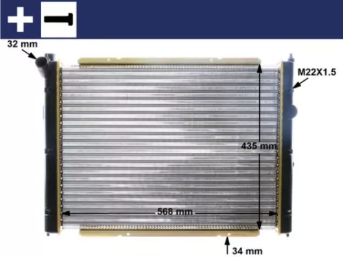 Radiator, engine cooling MAHLE CR 361 000S)