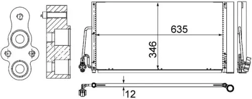 Condenser, air conditioning MAHLE AC 590 000S)