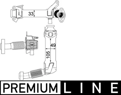 Cooler, exhaust gas recirculation MAHLE CE 21 000P)