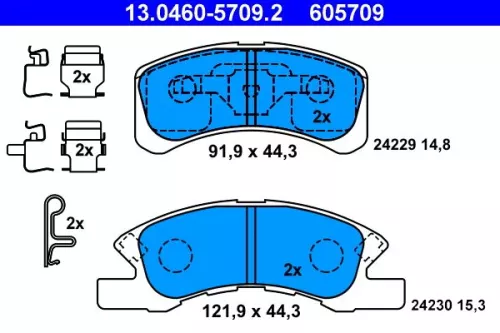 Brake Pad Set, disc brake ATE 13.0460-5709.2)