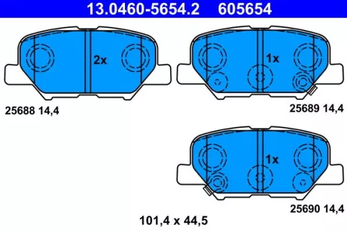 Brake Pad Set, disc brake ATE 13.0460-5654.2)